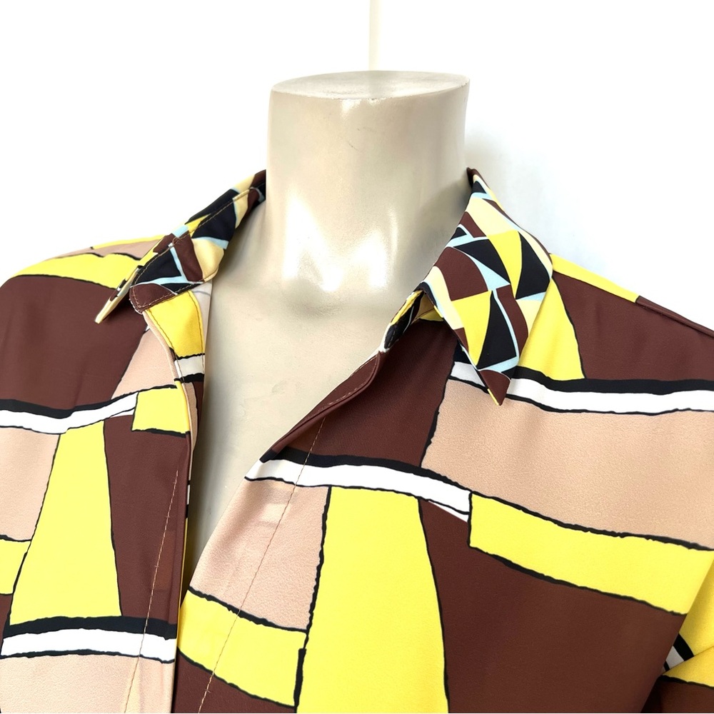 OVI Geometric Patterned Button-Up Shirt - Picture 6 of 9